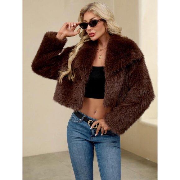 Versatile Long Sleeve Women's Faux Fur Coat - Chic Medium Winter Outwear - Picture 4 of 6